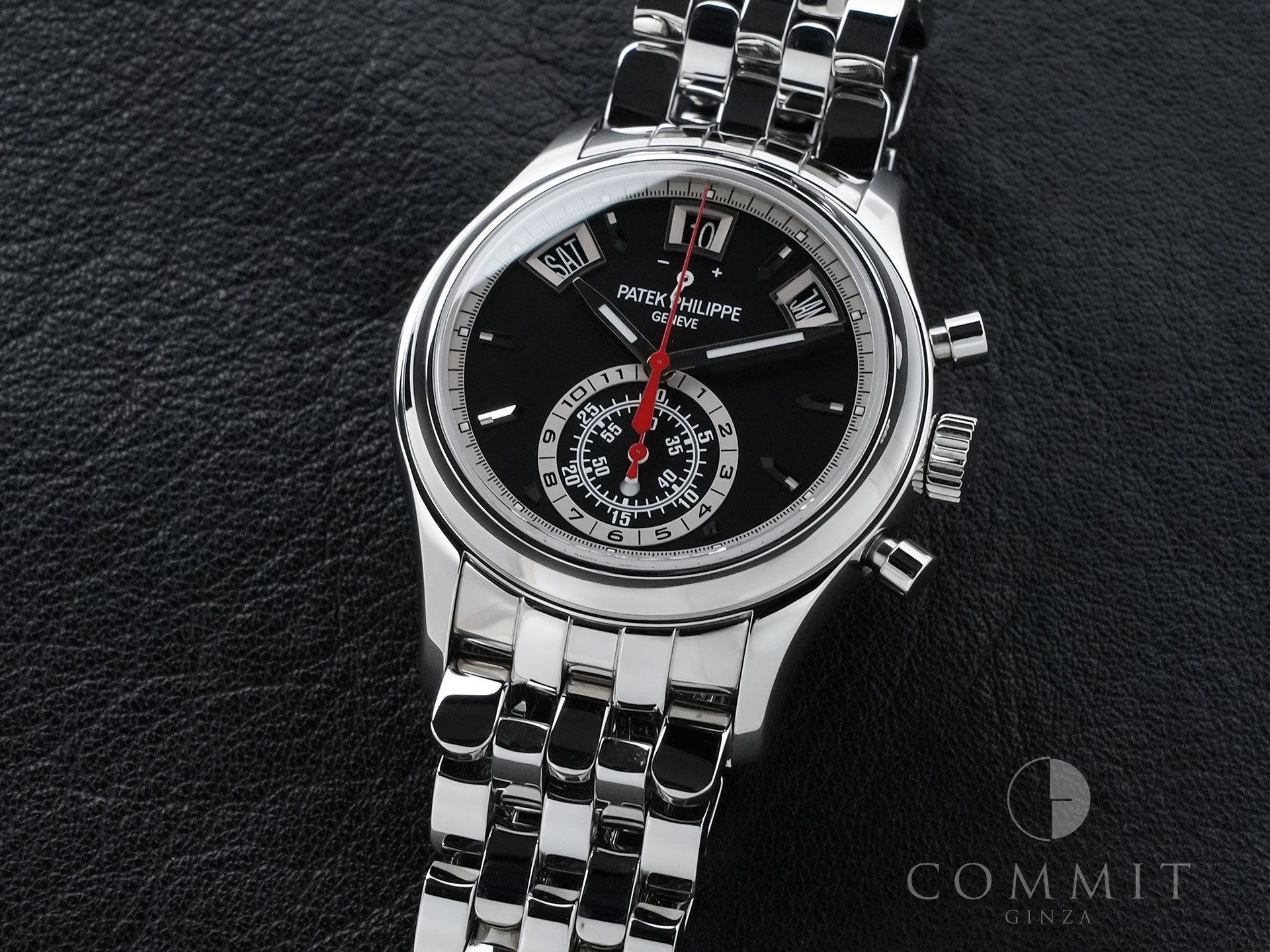 Patek Philippe Annual Calendar Chronograph Ref. 5960/1A-010 Stainless Steel Black Dial Excellent Condition Pre-Owned bpfjonh6