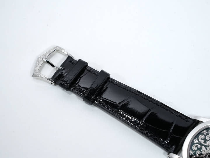 パテックフィリップ カラトラバ Ref.5088P-001 プラチナ 手彫金を施した黒七宝文字盤 美中古 q7ye4ob7