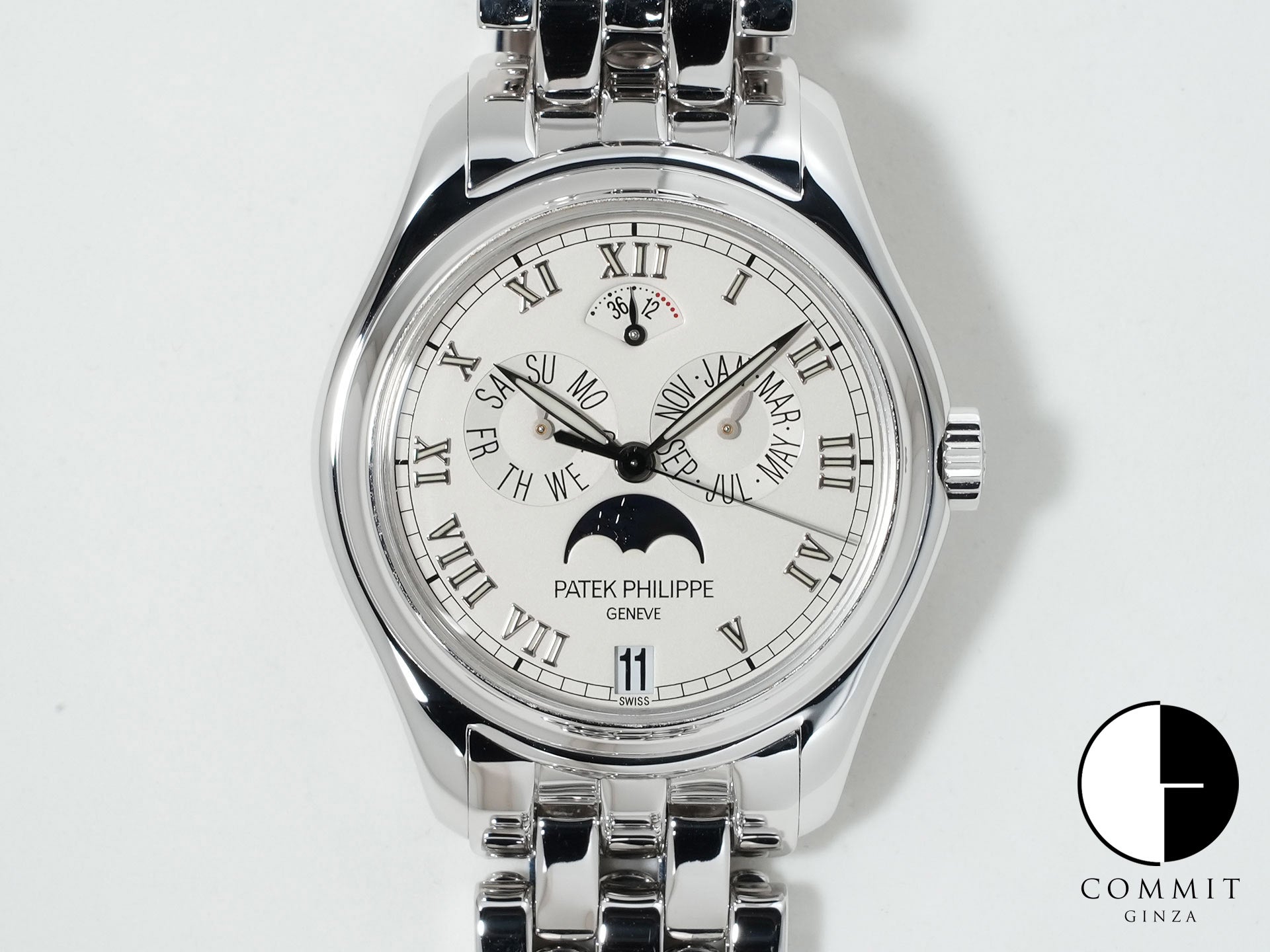 パテックフィリップ アニュアルカレンダー ムーンフェイズ Ref.5036/1G-017 ホワイトゴールド シルバー文字盤 美中古 nxhnriee