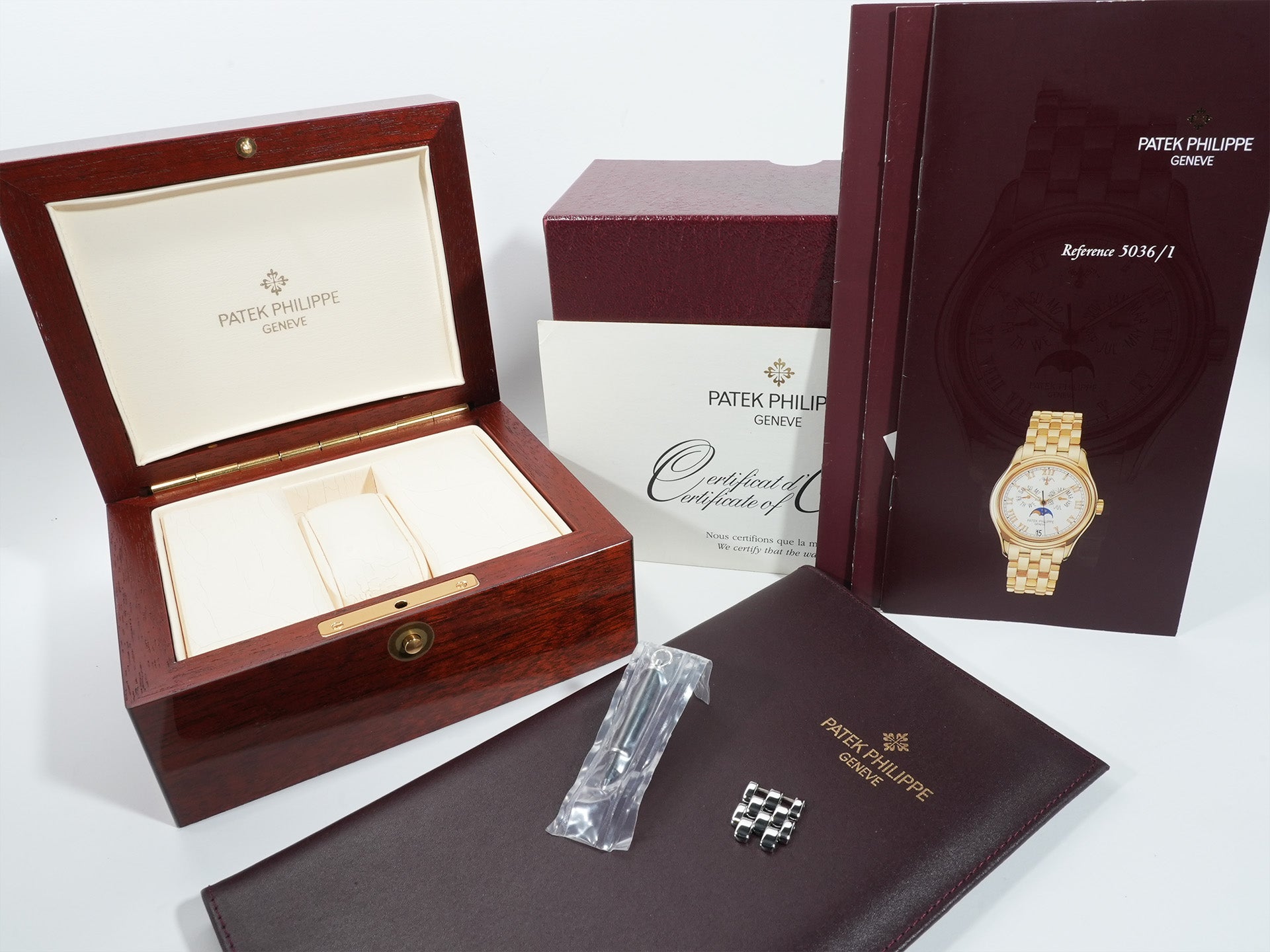 Patek Philippe Annual Calendar Moon Phase Ref. 5036/1G-017 White Gold Silver Dial Excellent Condition nxhnriee