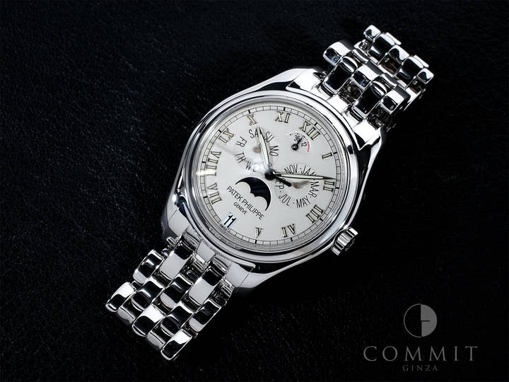 Patek Philippe Annual Calendar Moon Phase Ref. 5036/1G-017 White Gold Silver Dial Excellent Condition nxhnriee