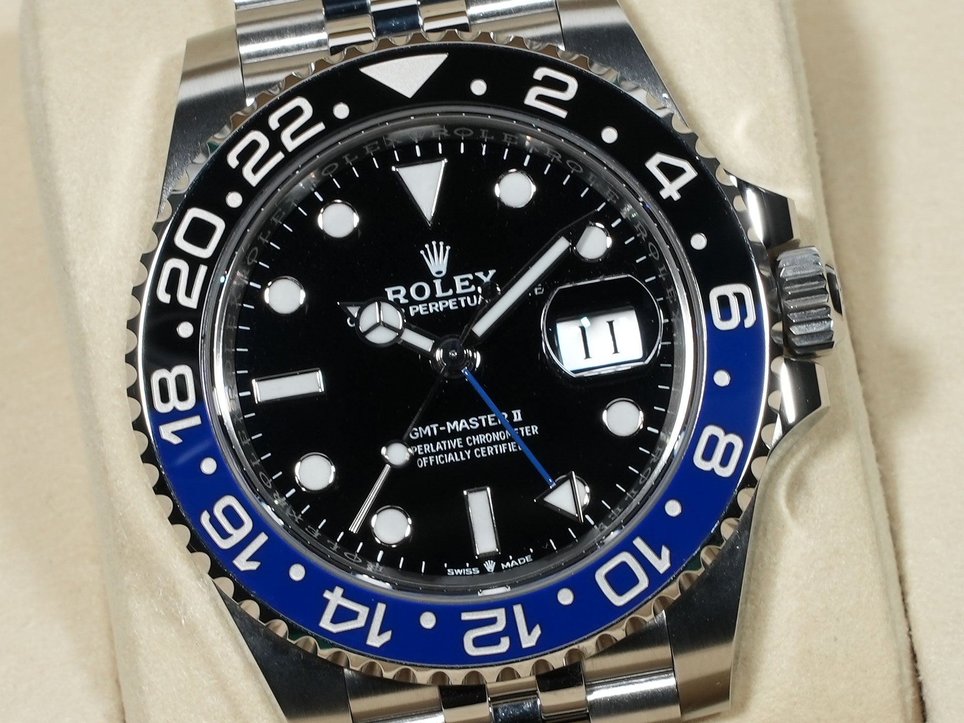 Pre-owned Rolex GMT-Master II Ref. 126710BLNR Stainless Steel Black Dial Jubilee Bracelet k9949c7t