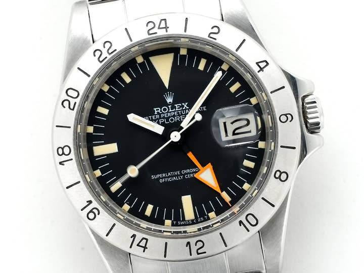 ロレックス エクスプローラーII Ref.1655 ステンレススチール ブラック文字盤 オイスターブレスレット 中古 7w3p4hun