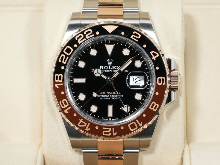 ロレックス GMTマスターII Ref.126711CHNR ステンレススチール/エバーローズゴールド ブラック文字盤 オイスターブレスレット 中古 j7knsvdx