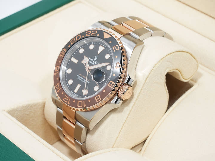 ロレックス GMTマスターII Ref.126711CHNR ステンレススチール/エバーローズゴールド ブラック文字盤 オイスターブレスレット 中古 j7knsvdx