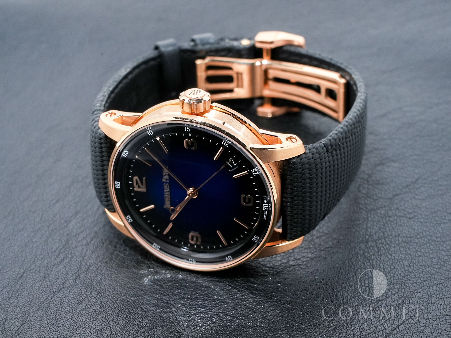 Audemars Piguet CODE 11.59 by Audemars Piguet Ref. 15210OR.OO.A028CR.01 Pink Gold Smoke Blue Lacquer Dial Pre-owned 3k2ytgcz