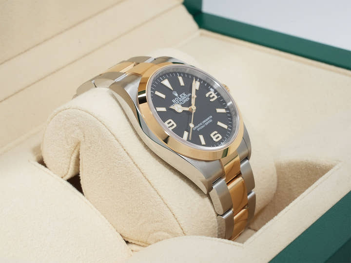 ロレックス エクスプローラー36 Ref.124273 ステンレススチール/イエローゴールド ブラック文字盤 オイスターブレスレット 極美品 udgwgkap