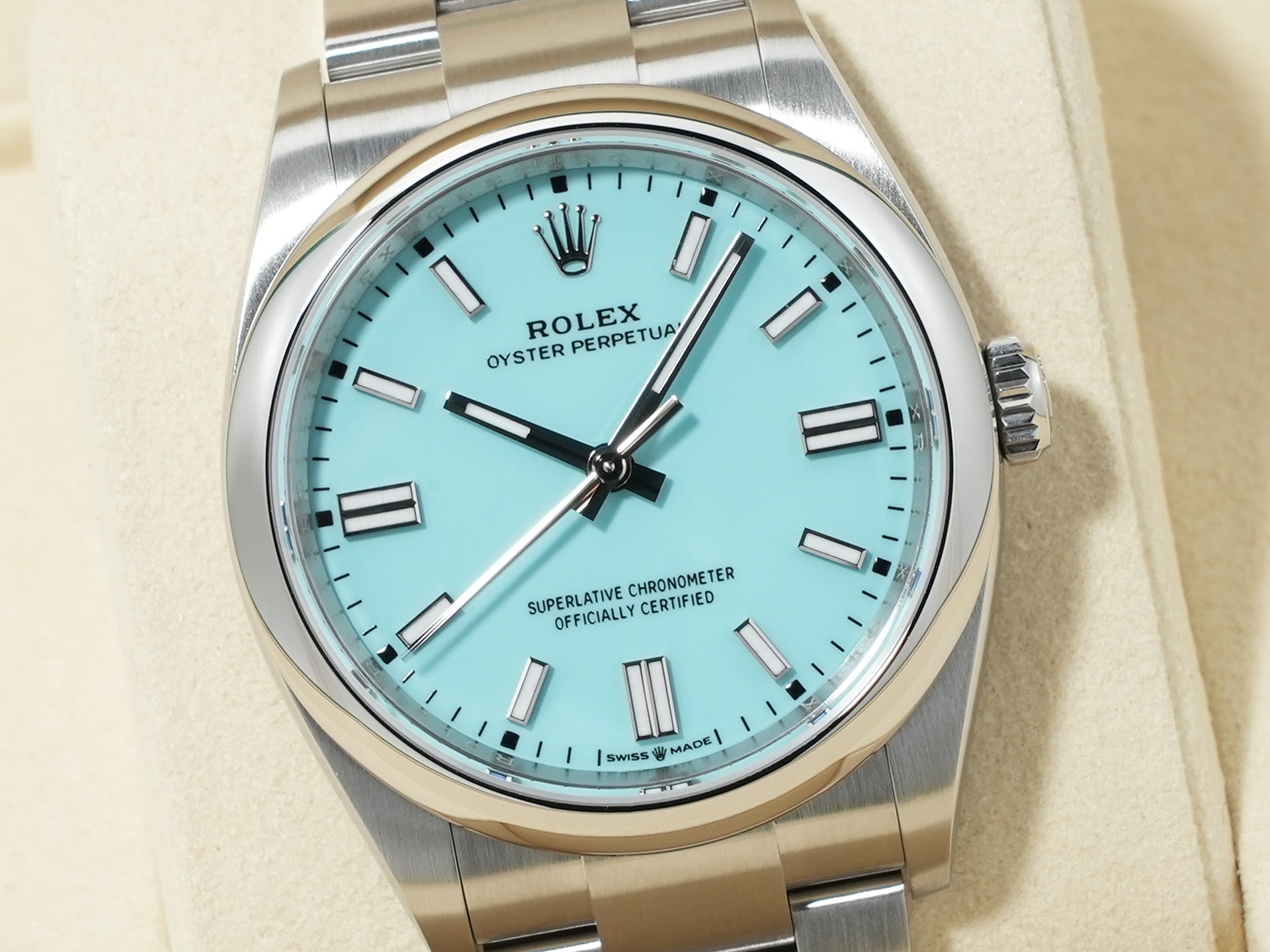 ロレックス オイスターパーペチュアル36 Ref.126000 ステンレススチール ターコイズ文字盤 未使用 4o4pij2a