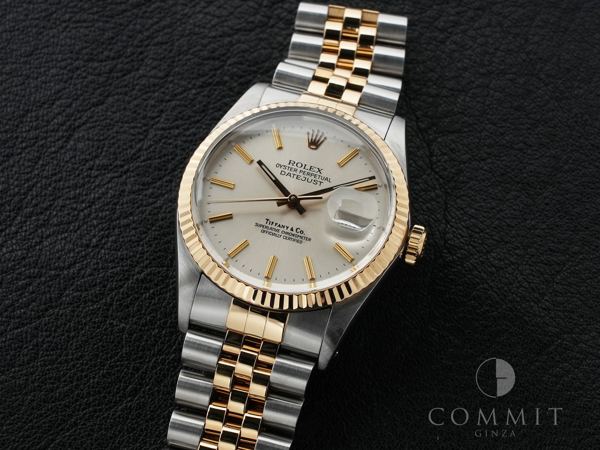 ロレックス デイトジャスト TIFFANY＆Co. Ref.16013 ステンレススチール/イエローゴールド シルバー文字盤 美中古 5xixm9ai