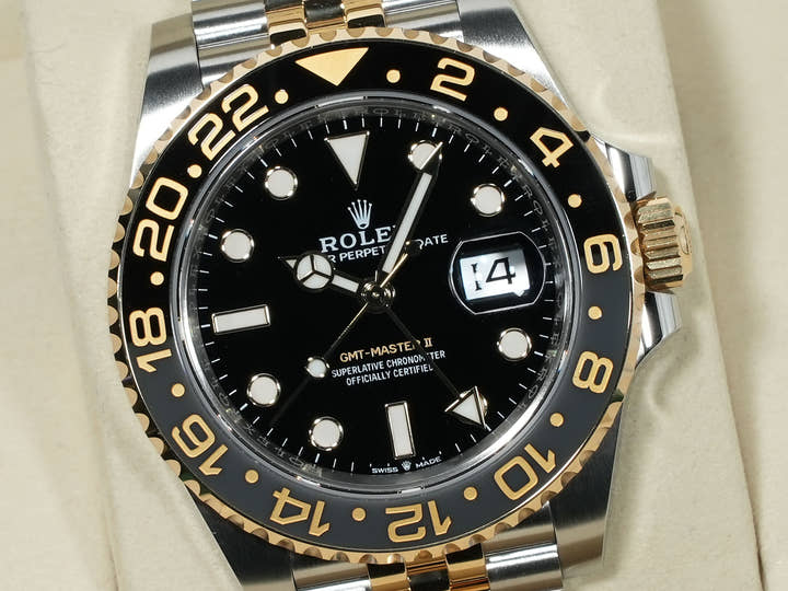 ロレックス GMTマスターII Ref.126713GRNR ステンレススチール/イエローゴールド ブラック文字盤 ジュビリーブレスレット 未使用 9ypiq4r7