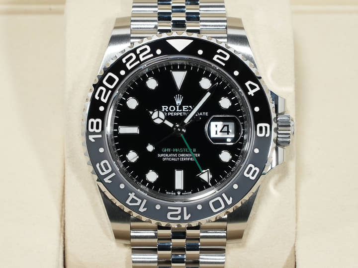 ロレックス GMTマスターII Ref.126710GRNR ステンレススチール ブラック文字盤 ジュビリーブレスレット 未使用 t8ufttaq