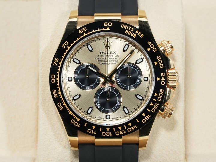 Rolex Daytona Ref. 116518LN Yellow Gold Champagne with Black Dial Pre-owned 3zbtii55