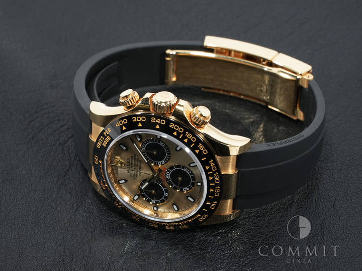 Rolex Daytona Ref. 116518LN Yellow Gold Champagne with Black Dial Pre-owned 3zbtii55