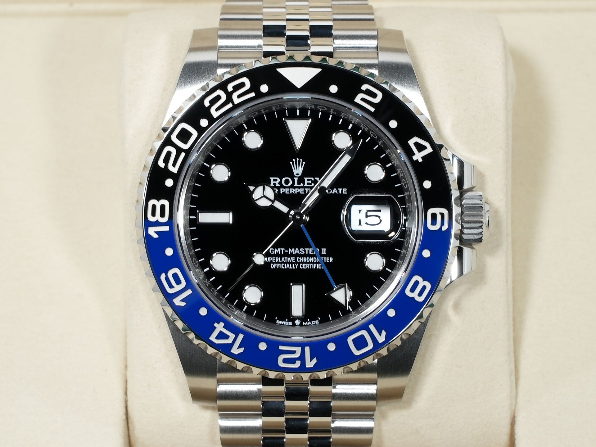 ロレックス GMTマスターII Ref.126710BLNR ステンレススチール ブラック文字盤 ジュビリーブレスレット 未使用 29ra4gnc