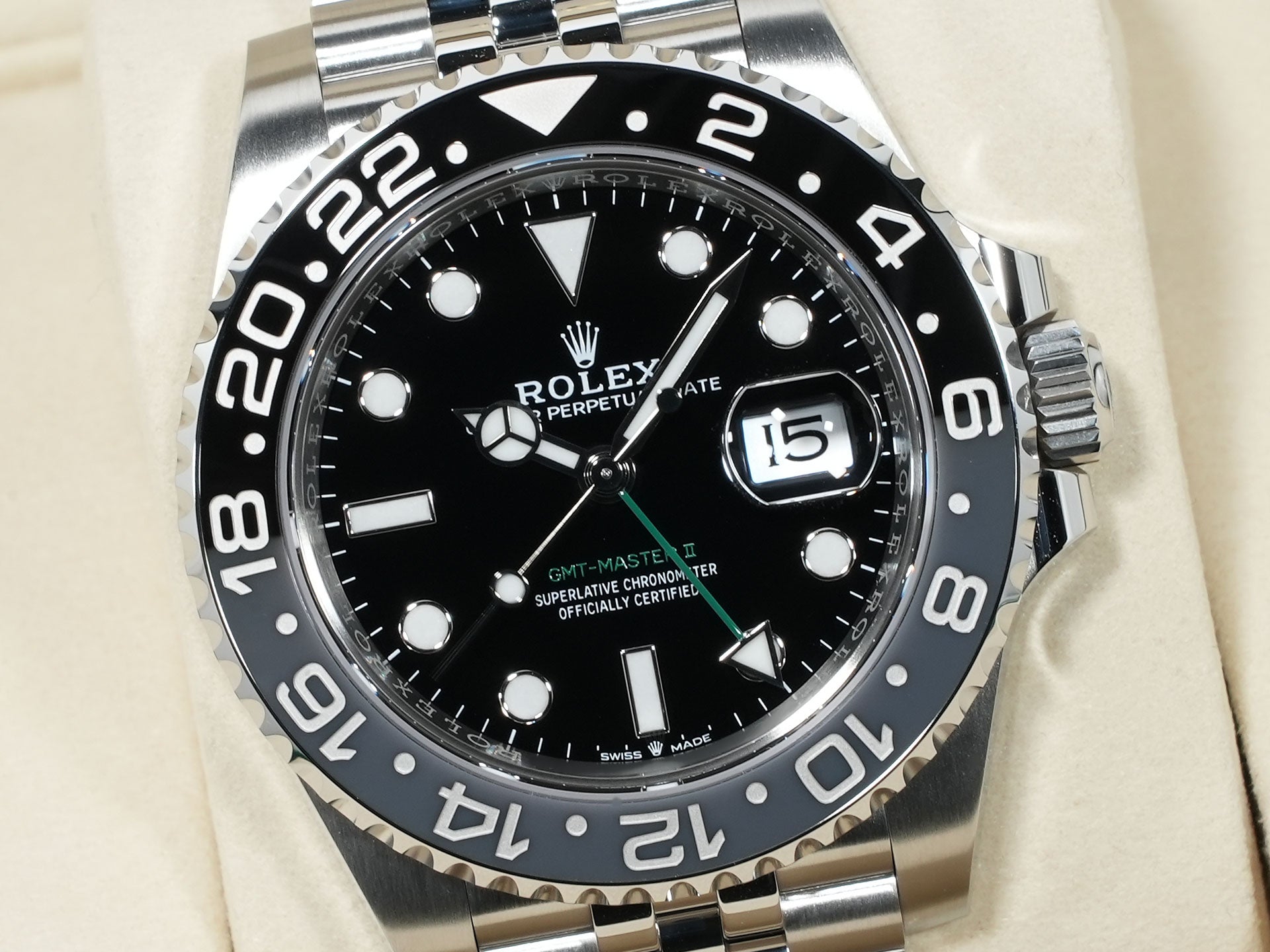 ロレックス GMTマスターII Ref.126710GRNR ステンレススチール ブラック文字盤 ジュビリーブレスレット 未使用 rnf65yy5