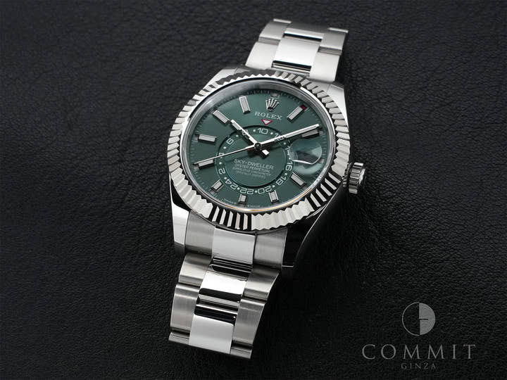 ロレックス スカイドゥエラー Ref.336934 ステンレススチール/ホワイトゴールド ミントグリーン文字盤 オイスターブレスレット 美品 fz7jtevr