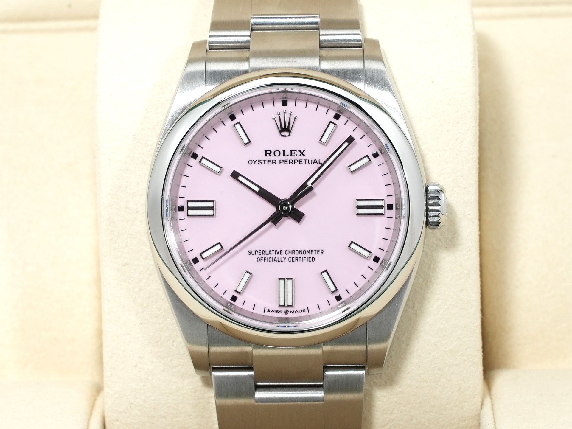 ロレックス オイスターパーペチュアル36 Ref.126000 ステンレススチール キャンディピンク文字盤 美品 rump4hha