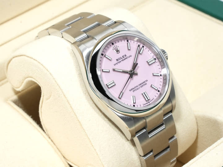 ロレックス オイスターパーペチュアル36 Ref.126000 ステンレススチール キャンディピンク文字盤 美品 rump4hha