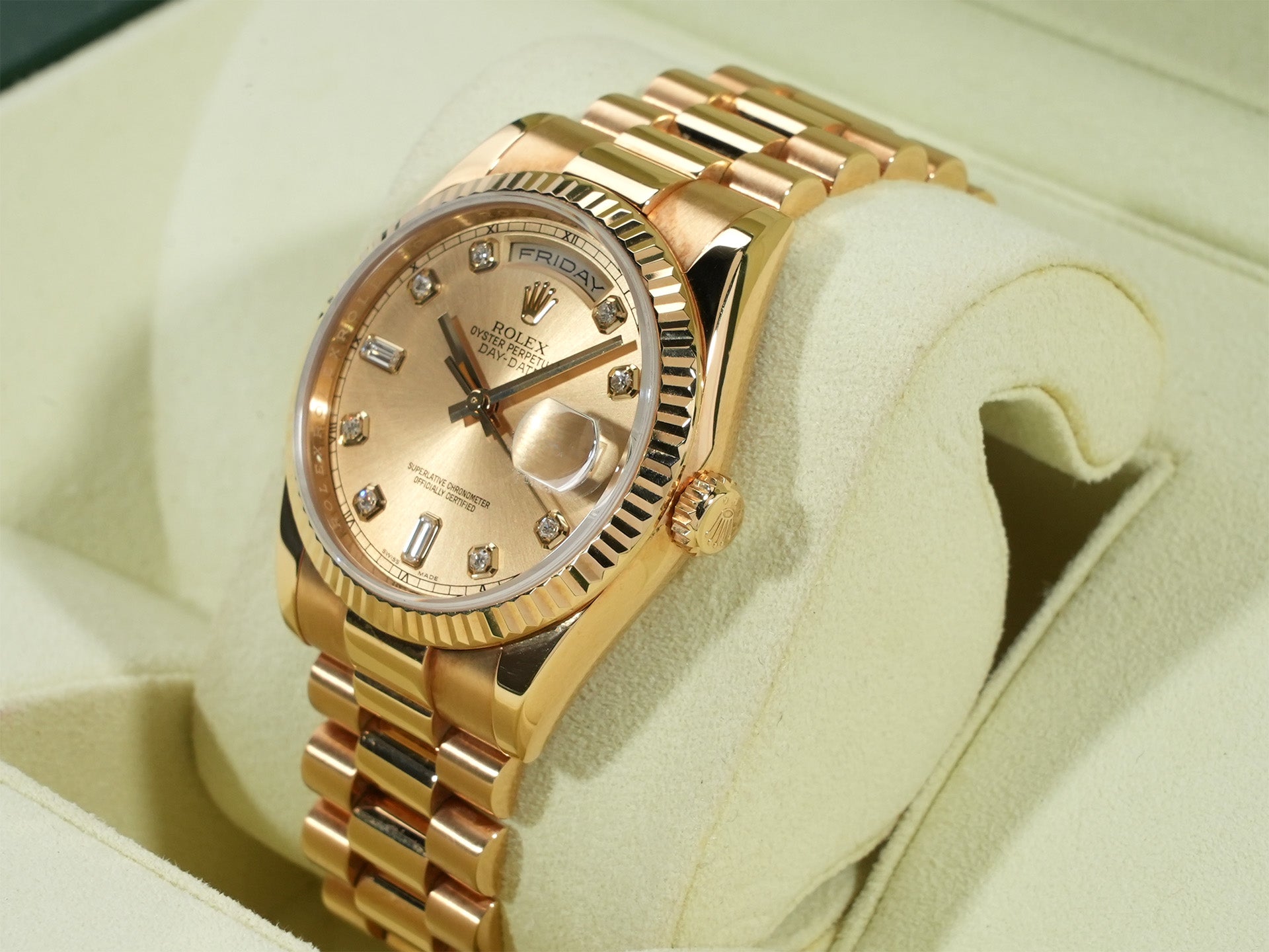 ロレックス デイデイト36 Ref.118238A イエローゴールド シャンパン文字盤 中古 w2h5p9a6