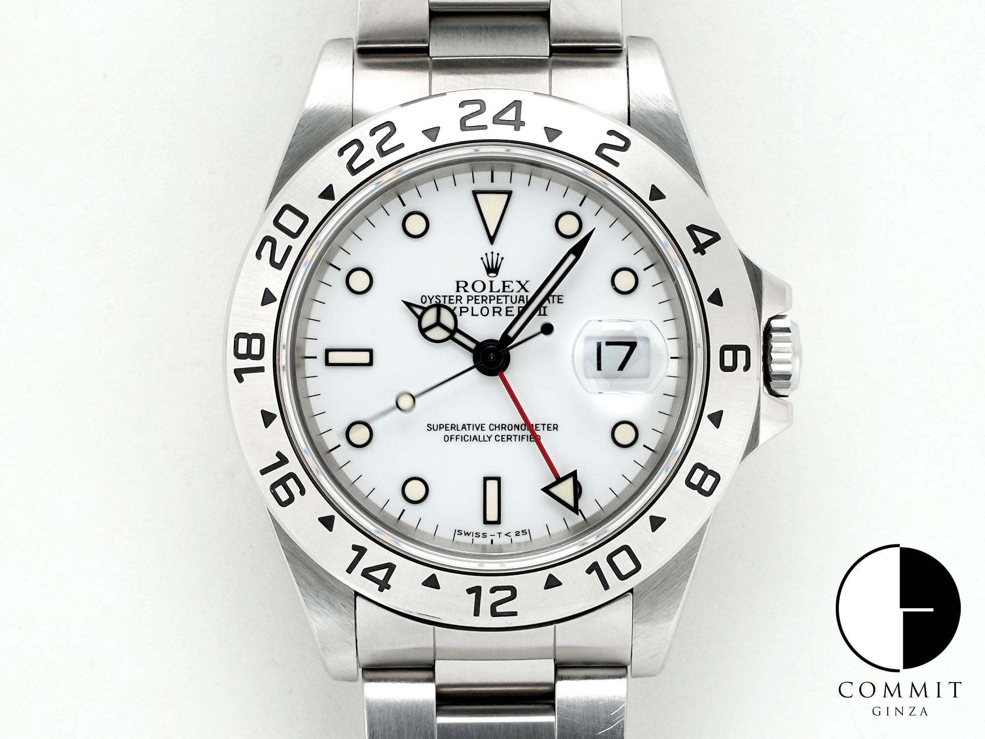 ロレックス エクスプローラーII Ref.16570 ステンレススチール ホワイト文字盤 オイスターブレスレット 中古 22qp9kjn