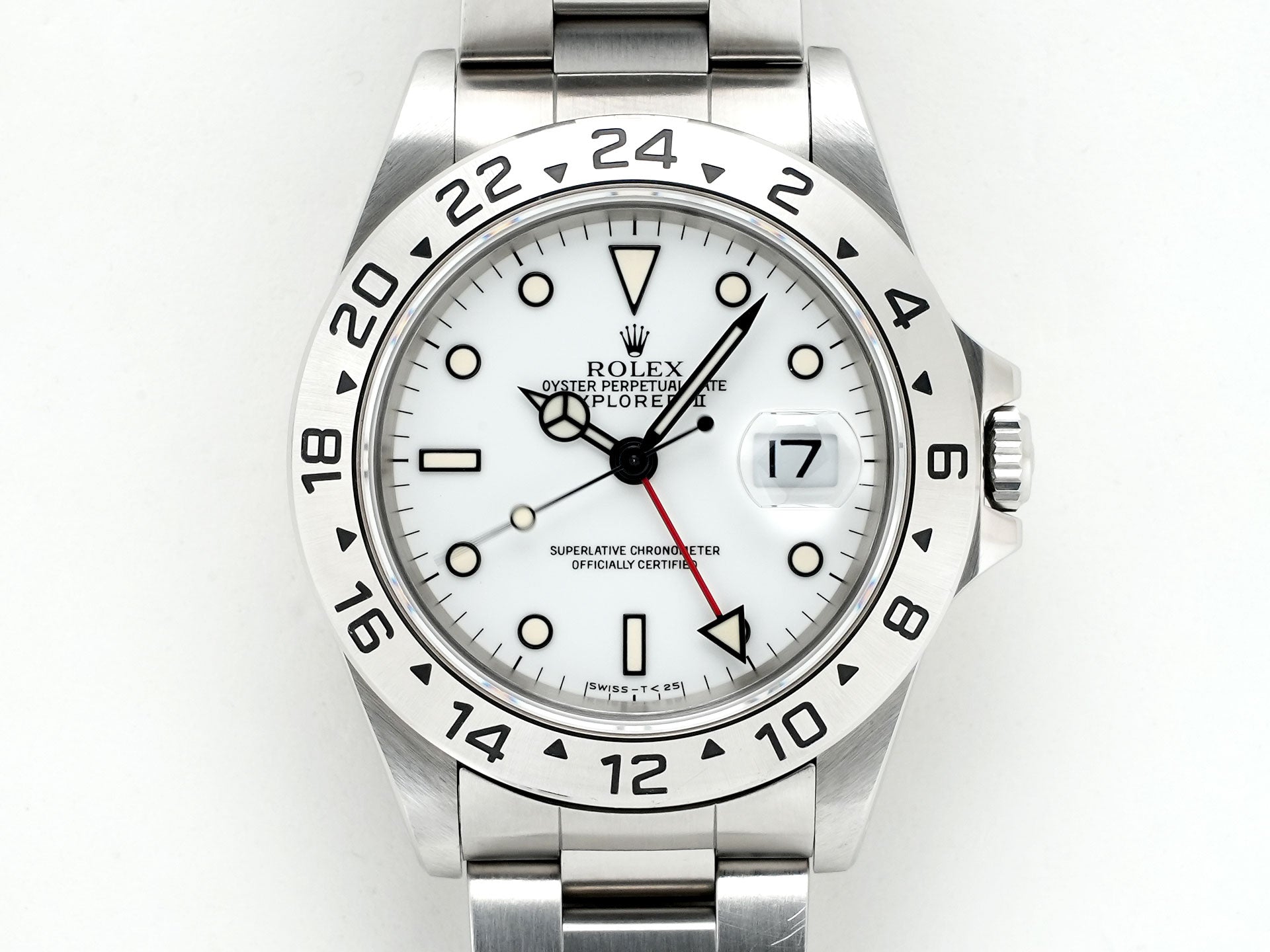ロレックス エクスプローラーII Ref.16570 ステンレススチール ホワイト文字盤 オイスターブレスレット 中古 22qp9kjn