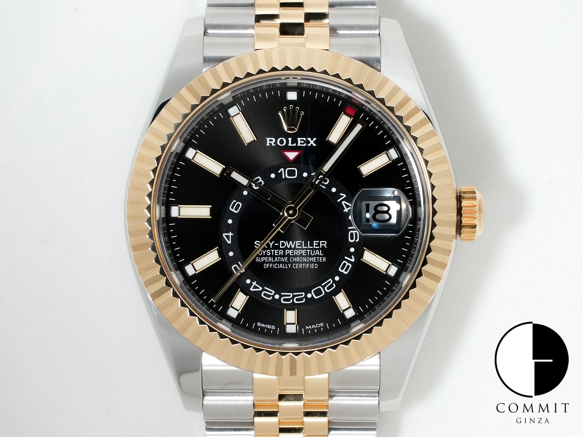 ロレックス スカイドゥエラー Ref.326933 ステンレススチール/イエローゴールド ブラック文字盤 ジュビリーブレスレット 美品 h3r2br8t