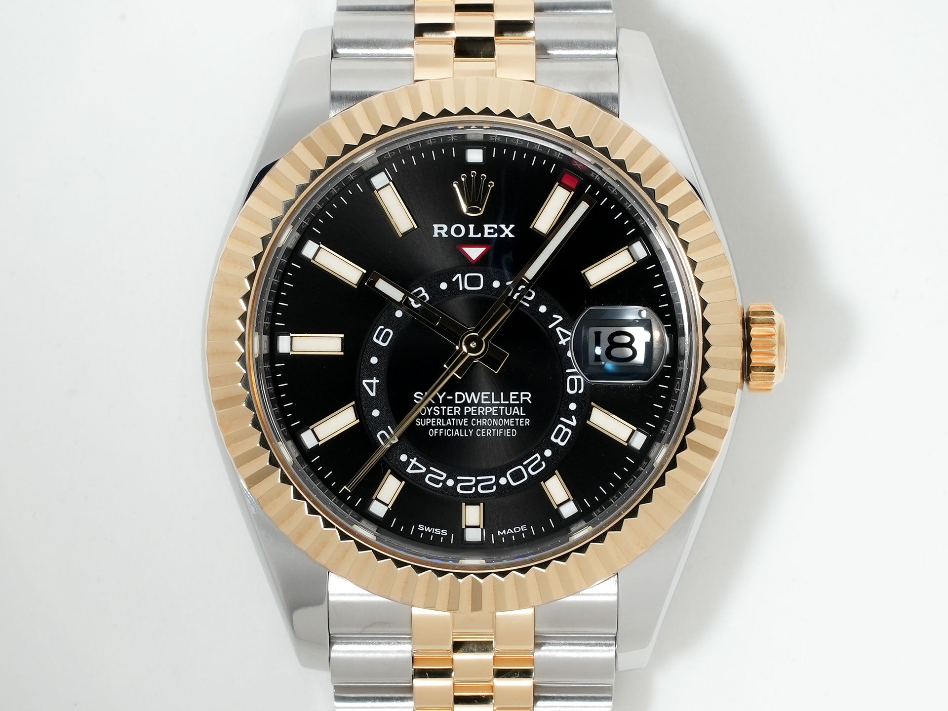 ロレックス スカイドゥエラー Ref.326933 ステンレススチール/イエローゴールド ブラック文字盤 ジュビリーブレスレット 美品 h3r2br8t