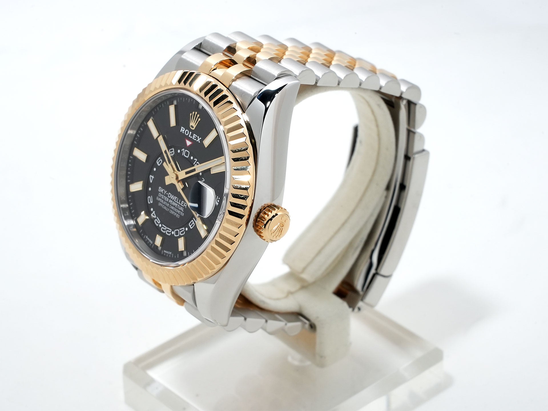 ロレックス スカイドゥエラー Ref.326933 ステンレススチール/イエローゴールド ブラック文字盤 ジュビリーブレスレット 美品 h3r2br8t