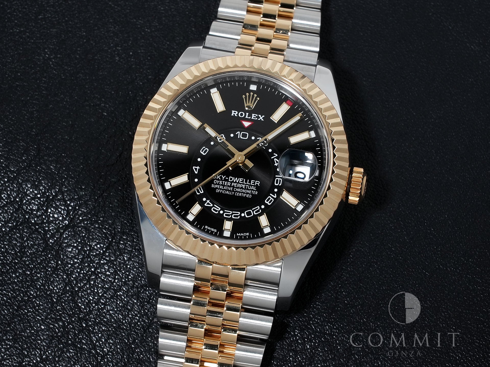 ロレックス スカイドゥエラー Ref.326933 ステンレススチール/イエローゴールド ブラック文字盤 ジュビリーブレスレット 美品 h3r2br8t