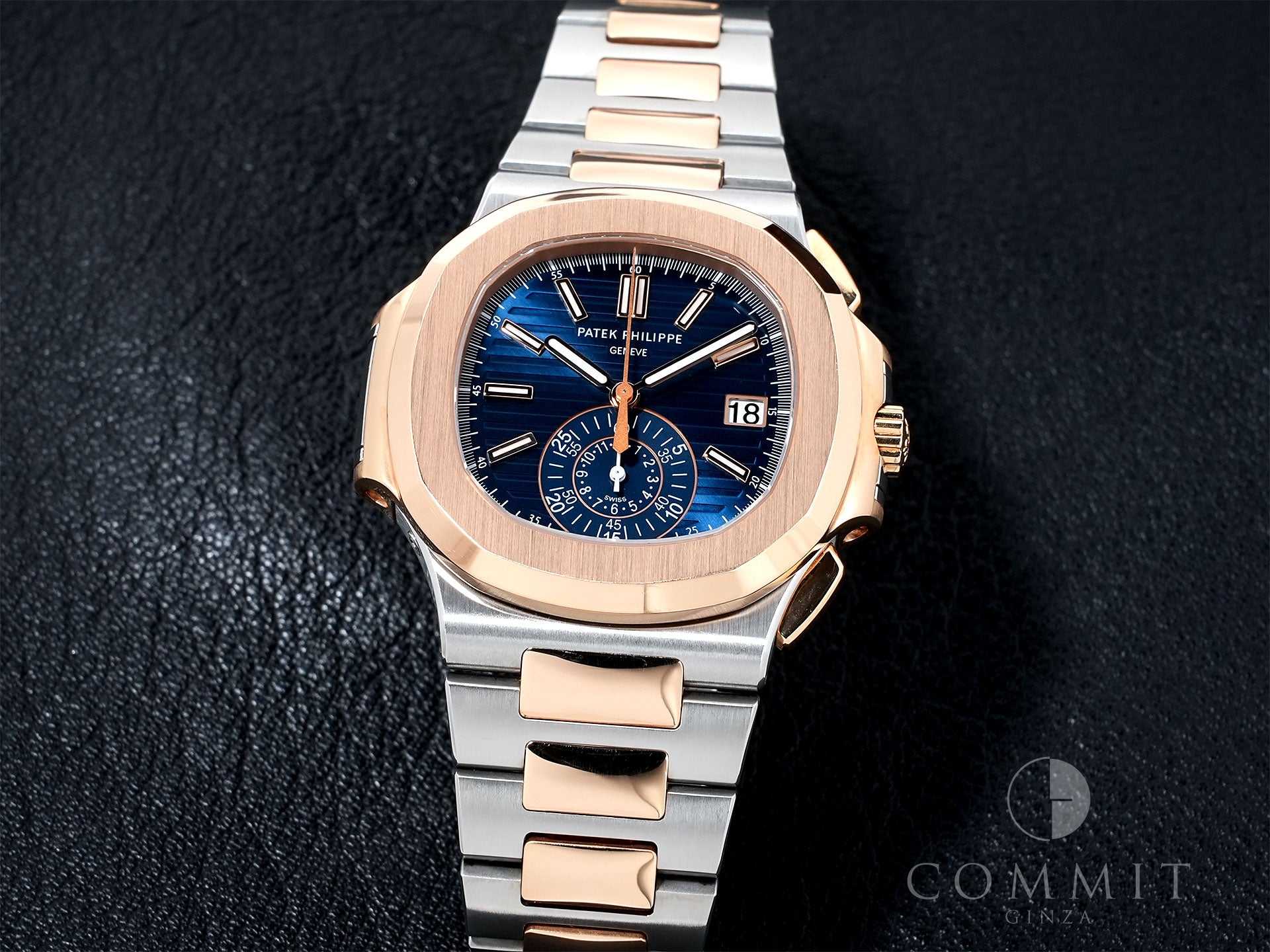 パテックフィリップ ノーチラス クロノグラフ Ref.5980/1AR-001 ステンレススチール/ローズゴールド ブルー文字盤 中古 jykint46