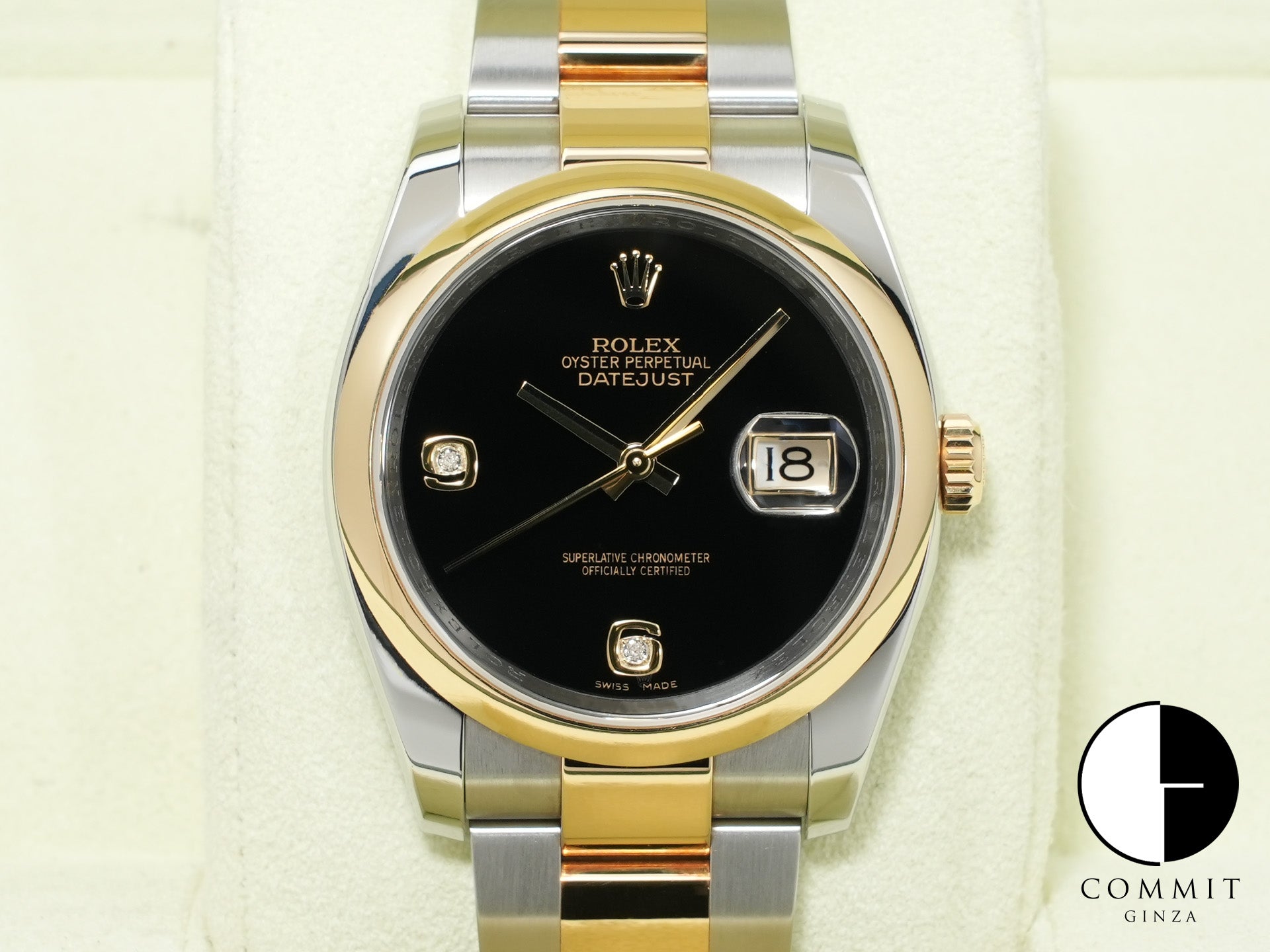 ロレックス デイトジャスト Ref.116203 ステンレススチール/イエローゴールド オニキス文字盤 中古 k5ix6zrk