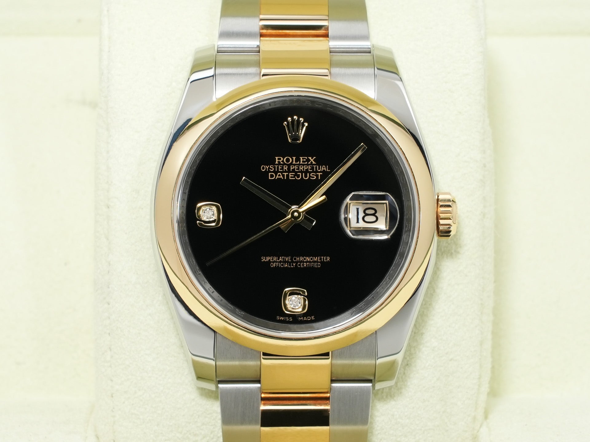 ロレックス デイトジャスト Ref.116203 ステンレススチール/イエローゴールド オニキス文字盤 中古 k5ix6zrk