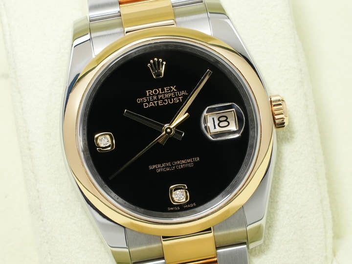 ロレックス デイトジャスト Ref.116203 ステンレススチール/イエローゴールド オニキス文字盤 中古 k5ix6zrk
