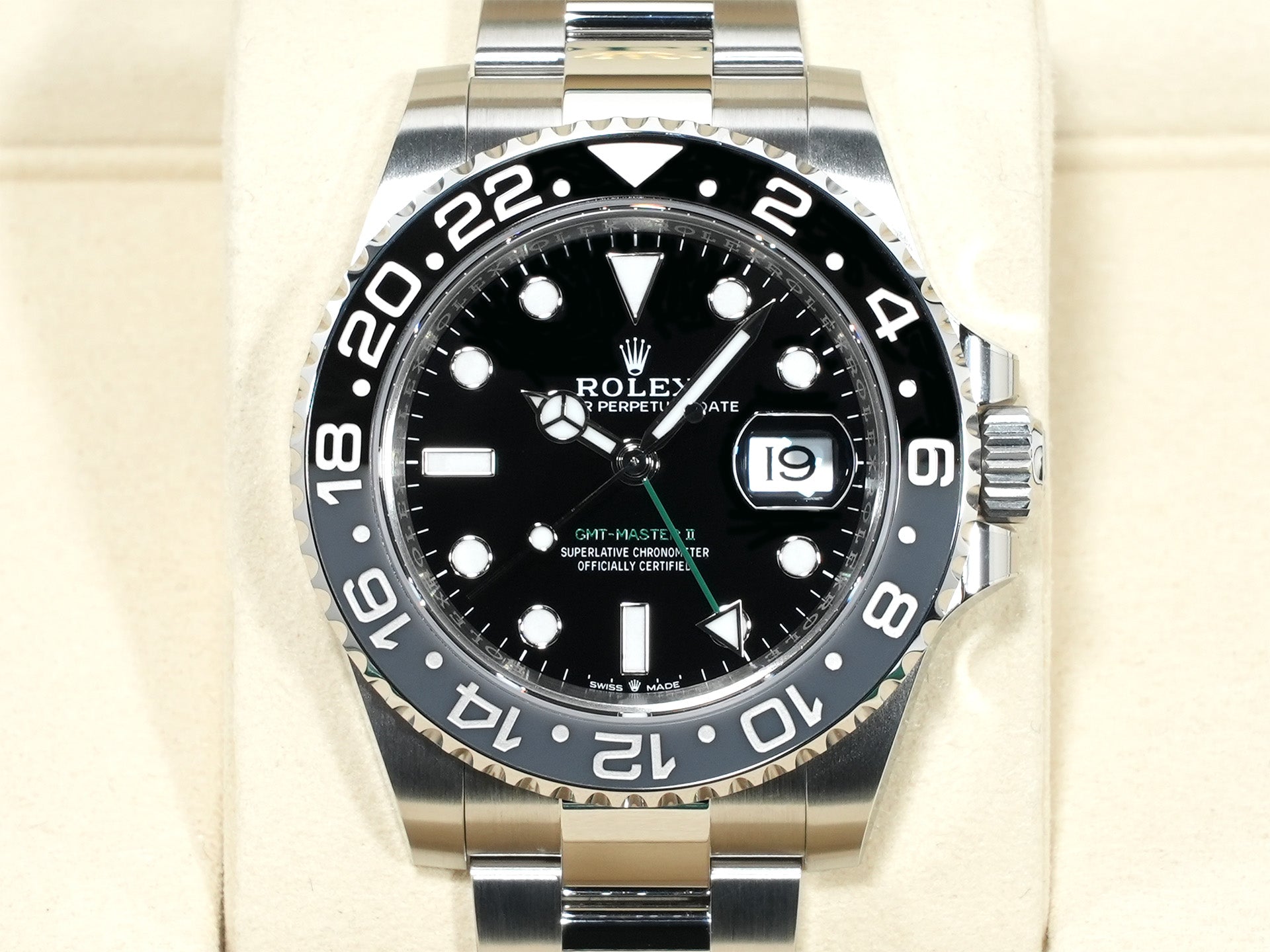 ロレックス GMTマスターII Ref.126710GRNR ステンレススチール ブラック文字盤 オイスターブレスレット 未使用 xqo7sy9b