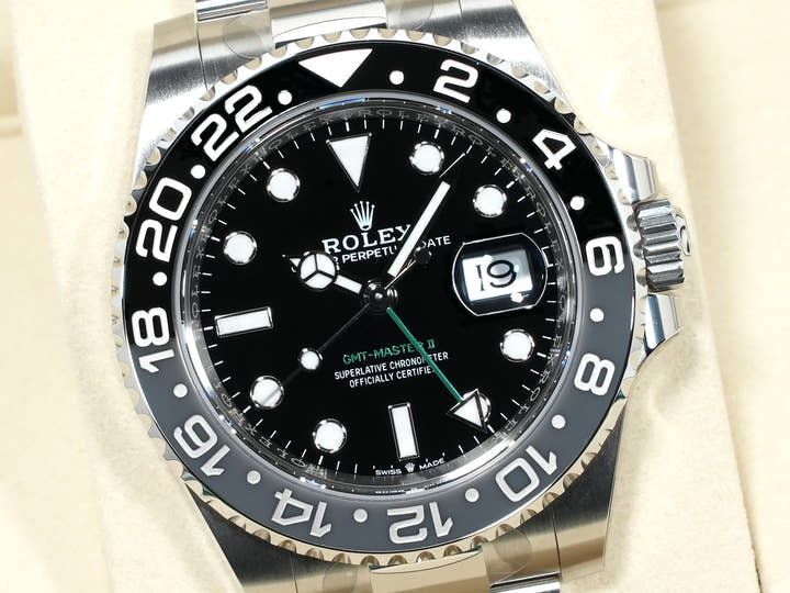 ロレックス GMTマスターII Ref.126710GRNR ステンレススチール ブラック文字盤 オイスターブレスレット 未使用 nia2n7s3