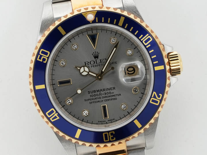 ロレックス サブマリーナー デイト Ref.16613SG ステンレススチール/イエローゴールド グレー文字盤 中古 6qqeeon4