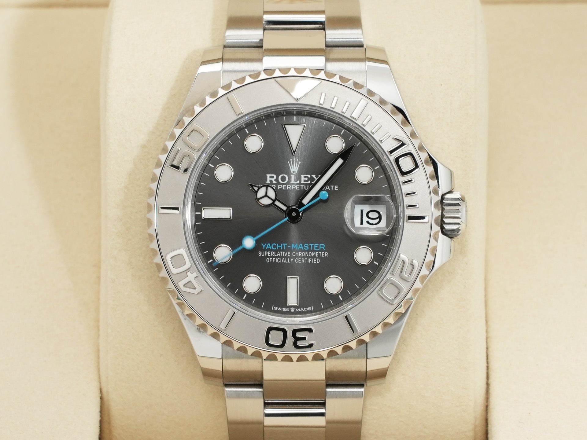 ロレックス ヨットマスター37 Ref.268622 ステンレススチール/プラチナ スレート文字盤 中古 frvt44fj