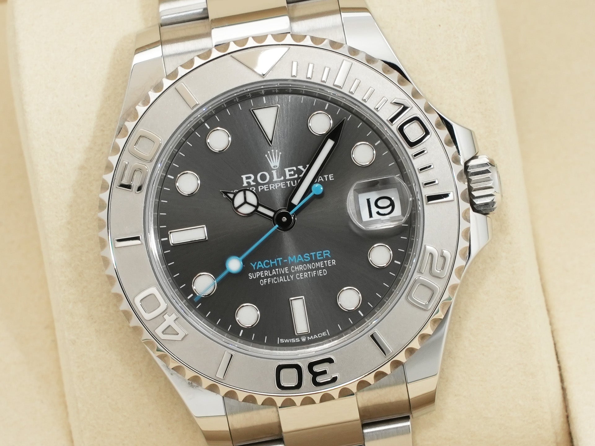 ロレックス ヨットマスター37 Ref.268622 ステンレススチール/プラチナ スレート文字盤 中古 frvt44fj