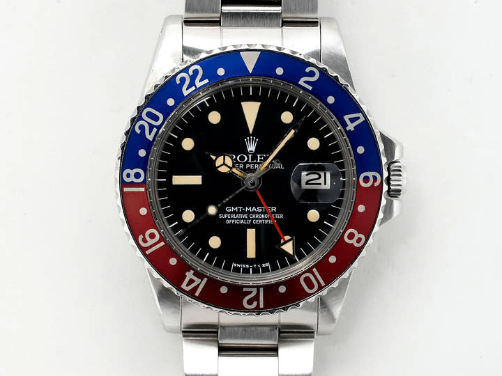 ロレックス GMTマスター Ref.1675 ステンレススチール ブラック文字盤 オイスターブレスレット 中古 ue3pxhxa