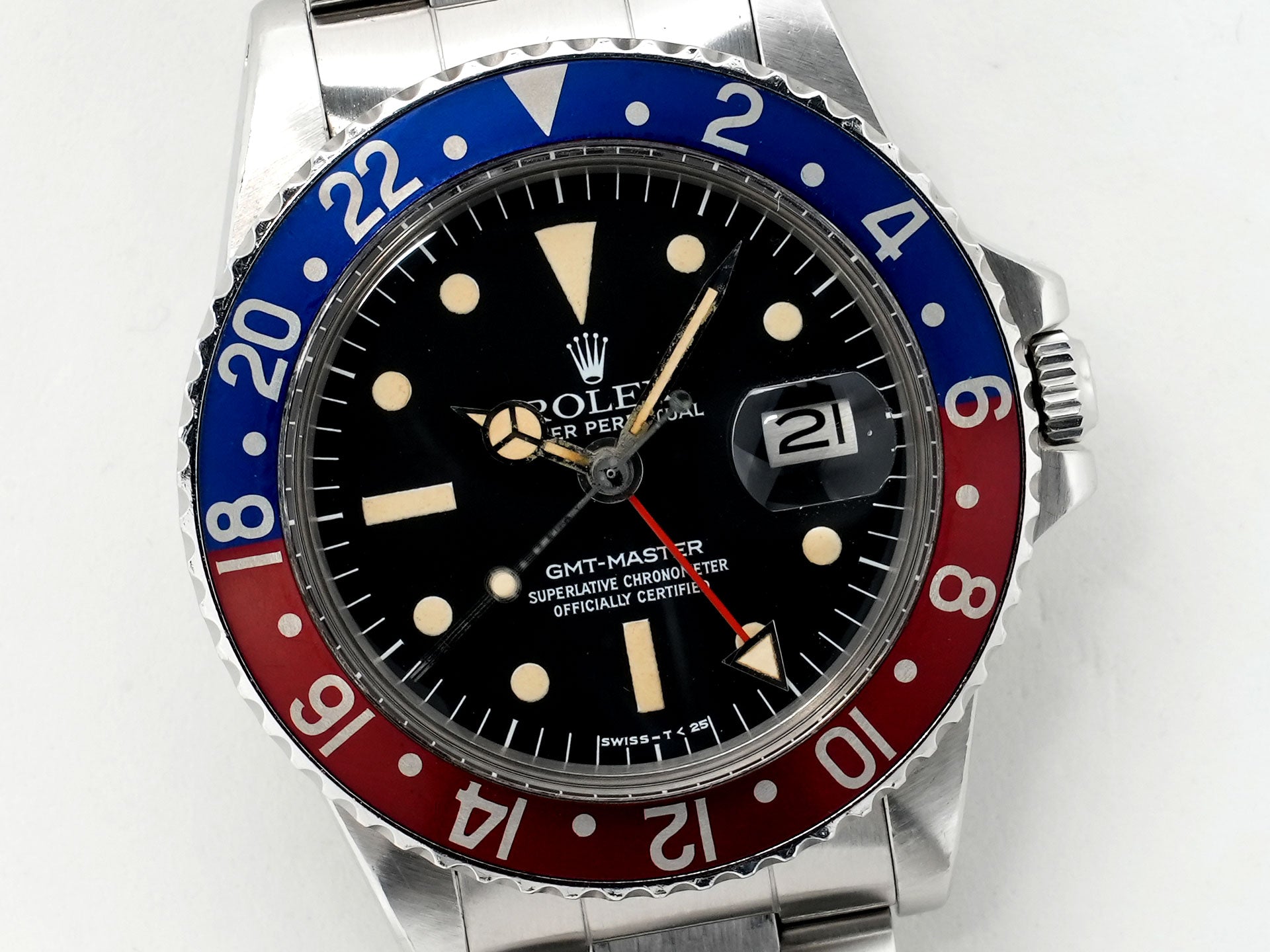 ロレックス GMTマスター Ref.1675 ステンレススチール ブラック文字盤 オイスターブレスレット 中古 ue3pxhxa