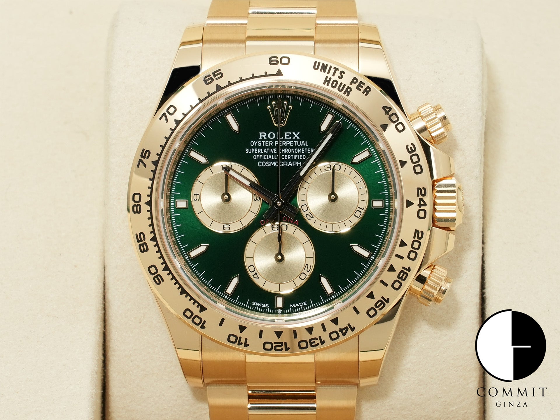 ロレックス デイトナ Ref.126508 イエローゴールド グリーン文字盤 未使用 vbmstxf4