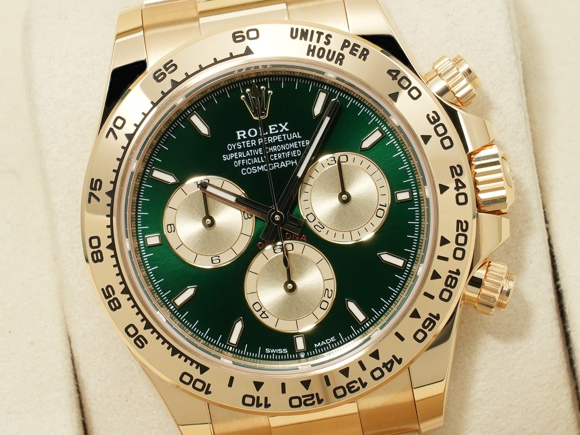 ロレックス デイトナ Ref.126508 イエローゴールド グリーン文字盤 未使用 vbmstxf4