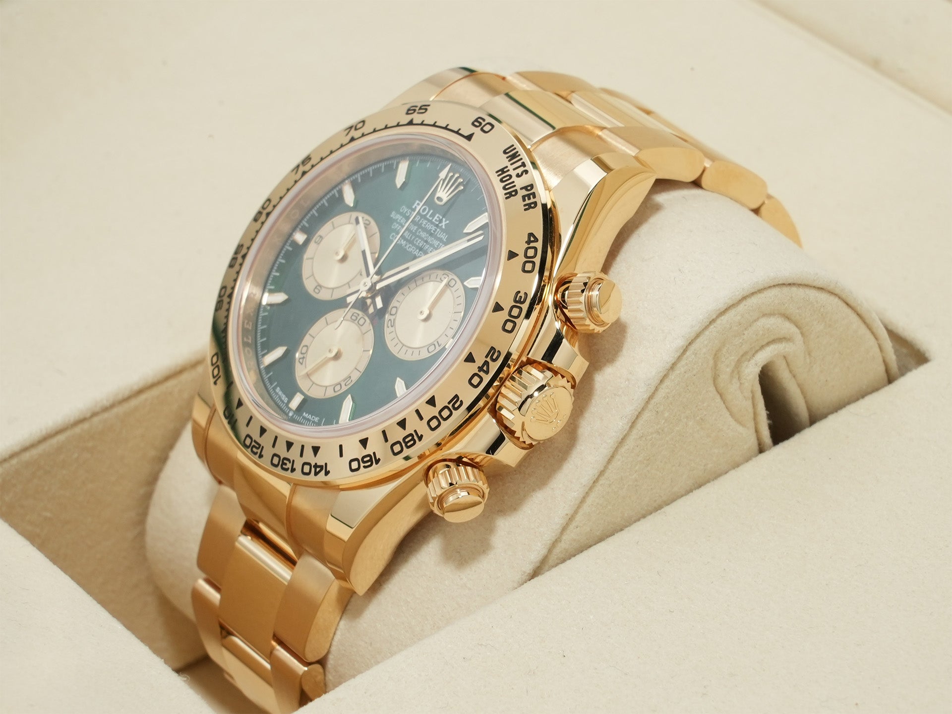 ロレックス デイトナ Ref.126508 イエローゴールド グリーン文字盤 未使用 vbmstxf4