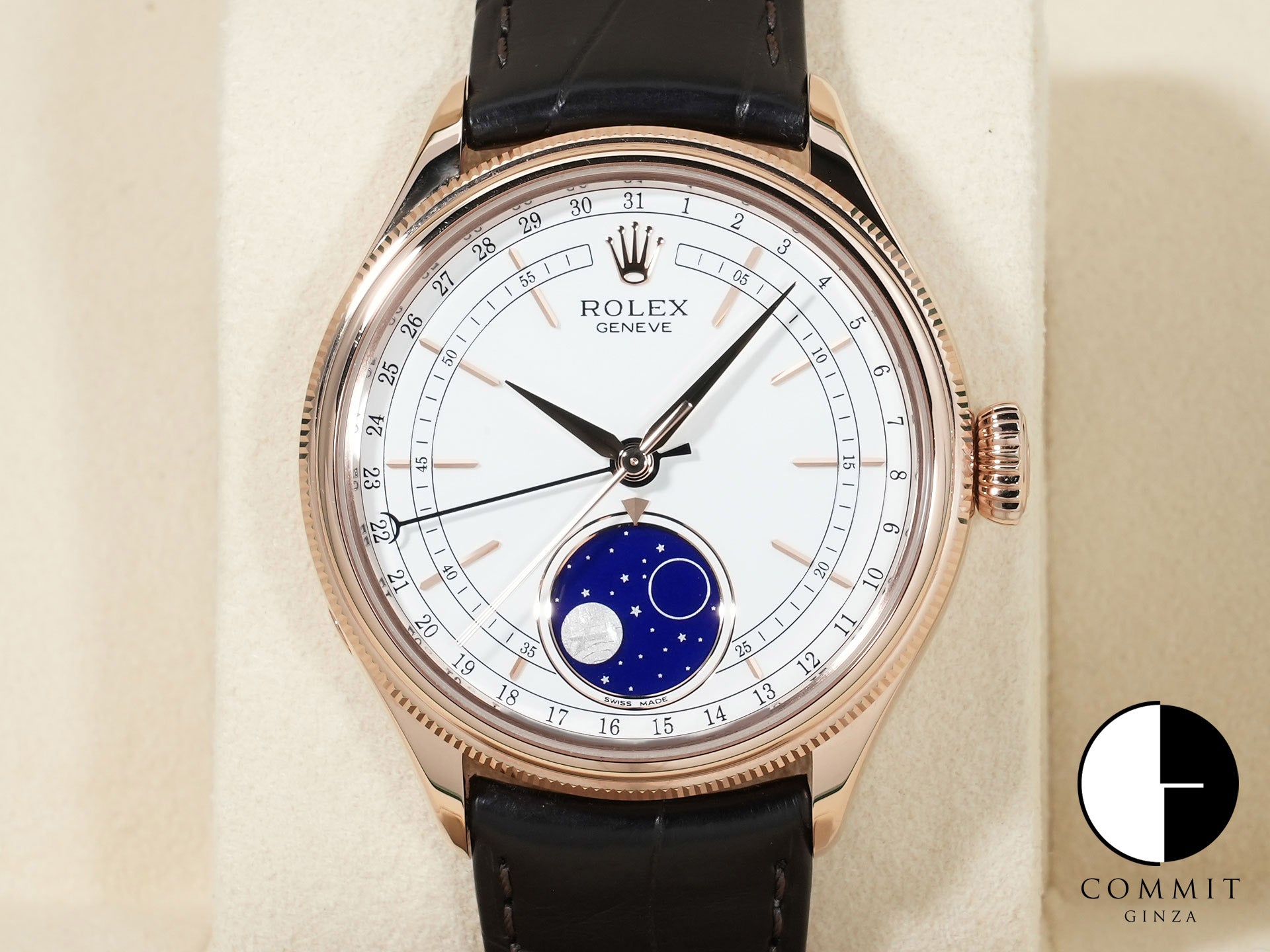 ロレックス チェリーニ ムーンフェイズ Ref.50535 エバーローズゴールド ホワイト文字盤 美品 dhhahujs