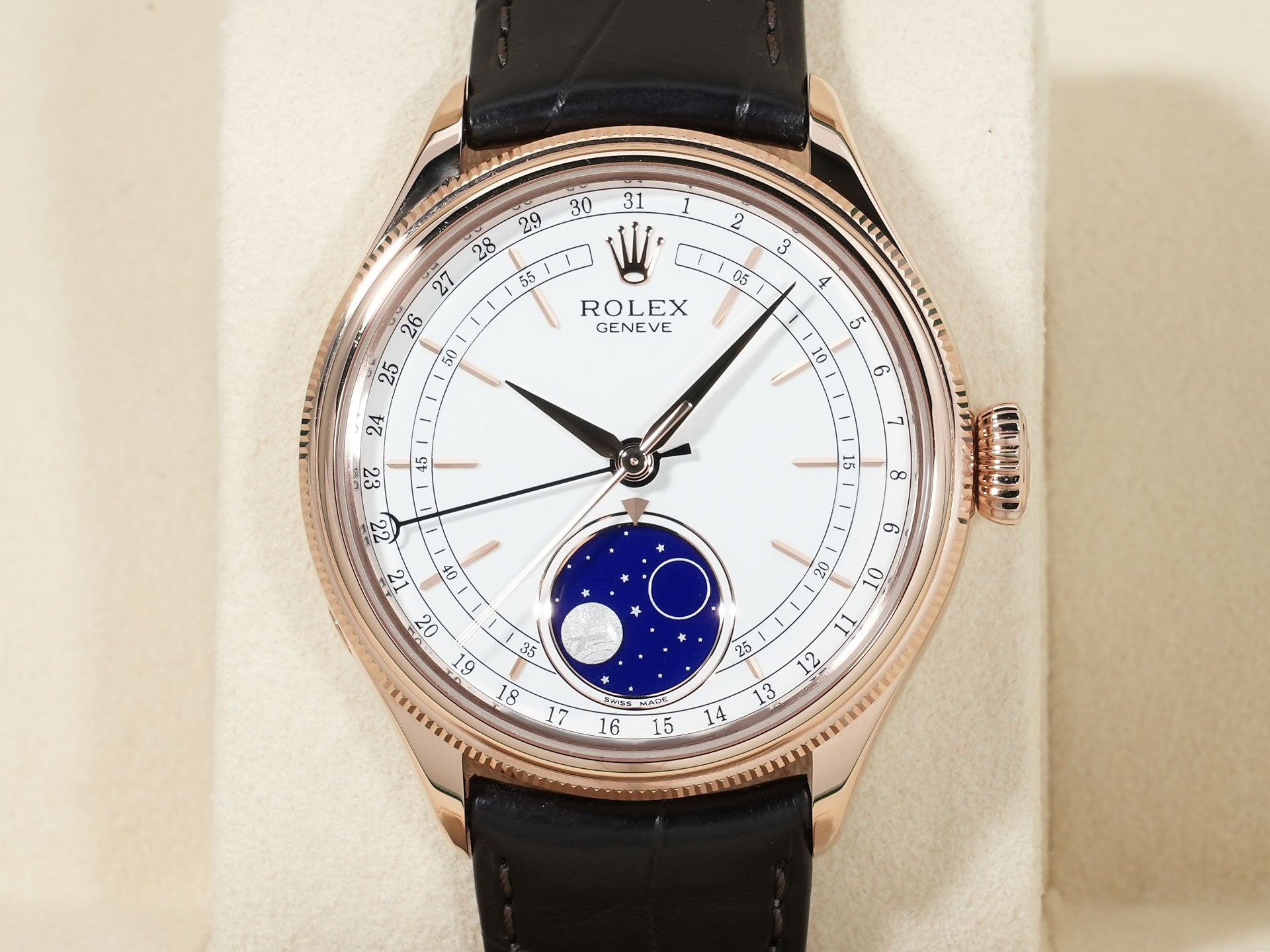 ロレックス チェリーニ ムーンフェイズ Ref.50535 エバーローズゴールド ホワイト文字盤 美品 dhhahujs