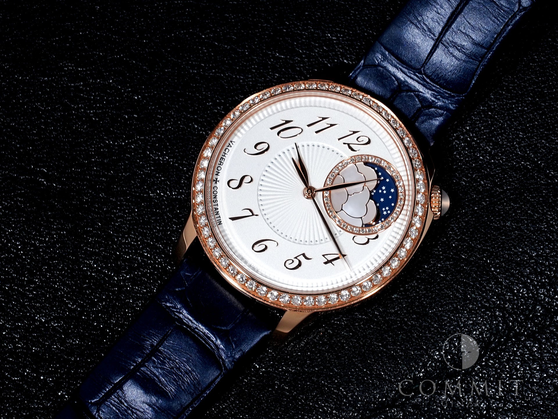 ヴァシュロンコンスタンタン エジェリー・ムーンフェイズ Ref.8005F/000R-B498 ピンクゴールド シルバー文字盤 美中古 bg839a36