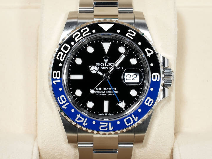 ロレックス GMTマスターII Ref.126710BLNR ステンレススチール ブラック文字盤 オイスターブレスレット 中古 ex2jnpbx