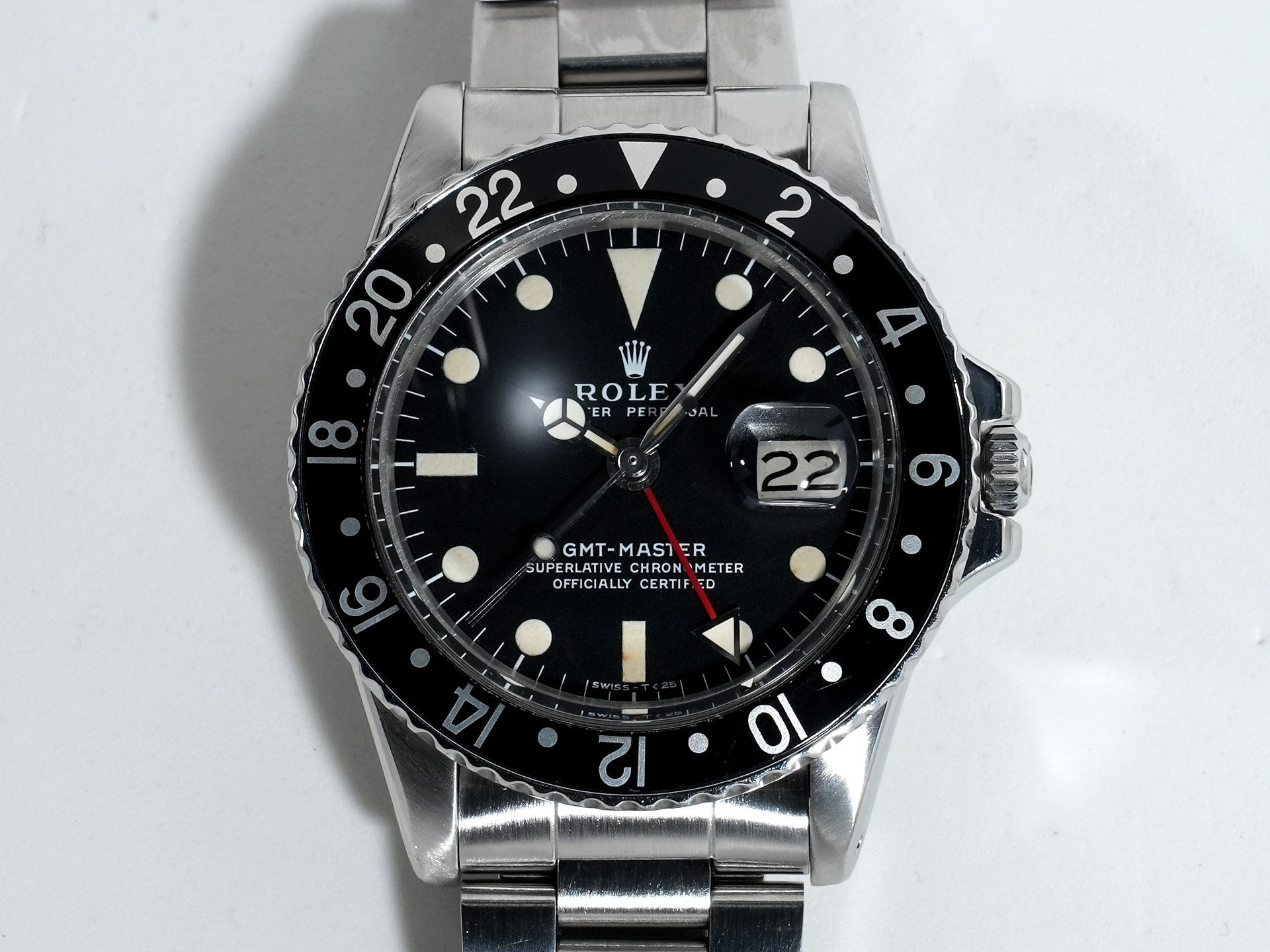 Pre-owned Rolex GMT-Master Ref. 1675 Stainless Steel Black Dial Oyster Bracelet qauuhm8q