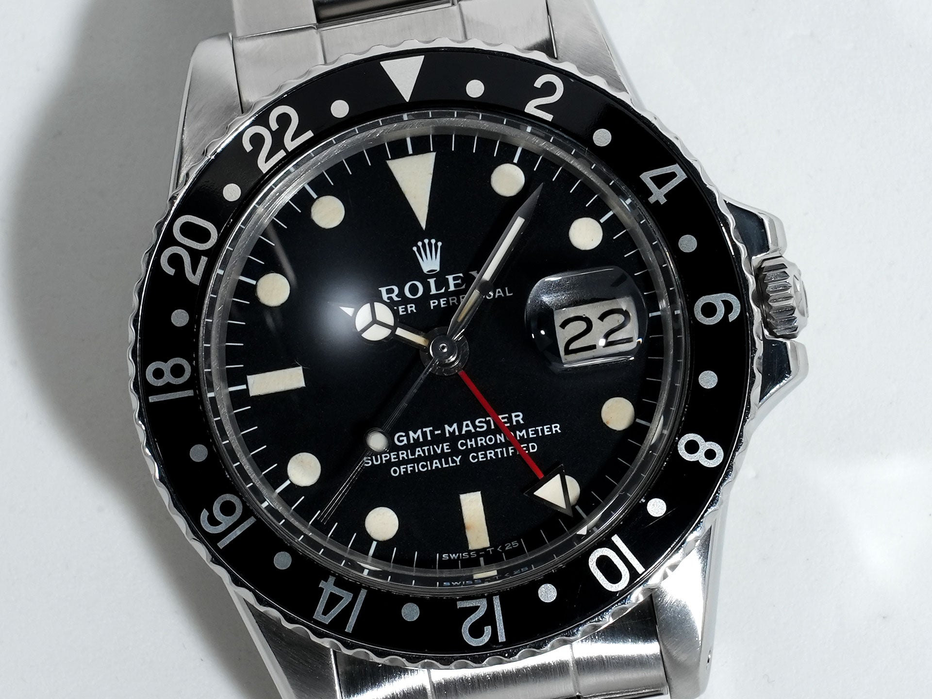 Pre-owned Rolex GMT-Master Ref. 1675 Stainless Steel Black Dial Oyster Bracelet qauuhm8q