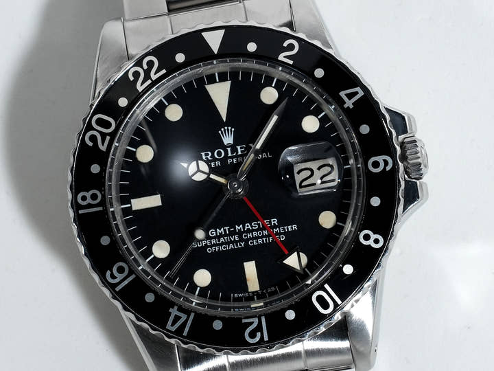 ロレックス GMTマスター Ref.1675 ステンレススチール ブラック文字盤 オイスターブレスレット 中古 qauuhm8q